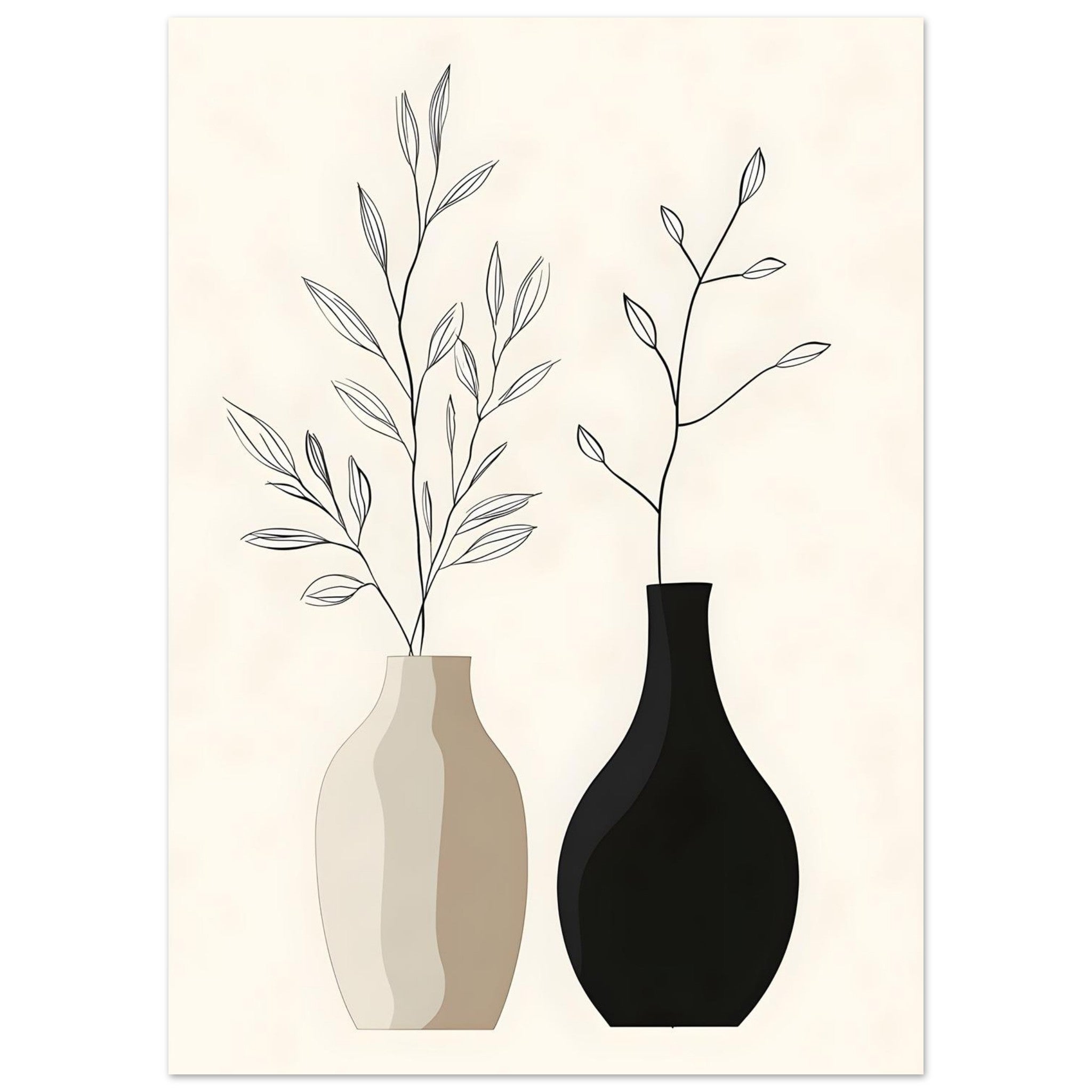 Artfulprints Poster Boho – Calm vase - 50x70 cm - Zwart / Wit