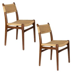 Dutchbone Cecile Eetkamerstoelen Hout in Walnoot kleur – Set van 2 Dutchbone Cecile Eetkamerstoelen Hout in Walnoot kleur – Set van 2
