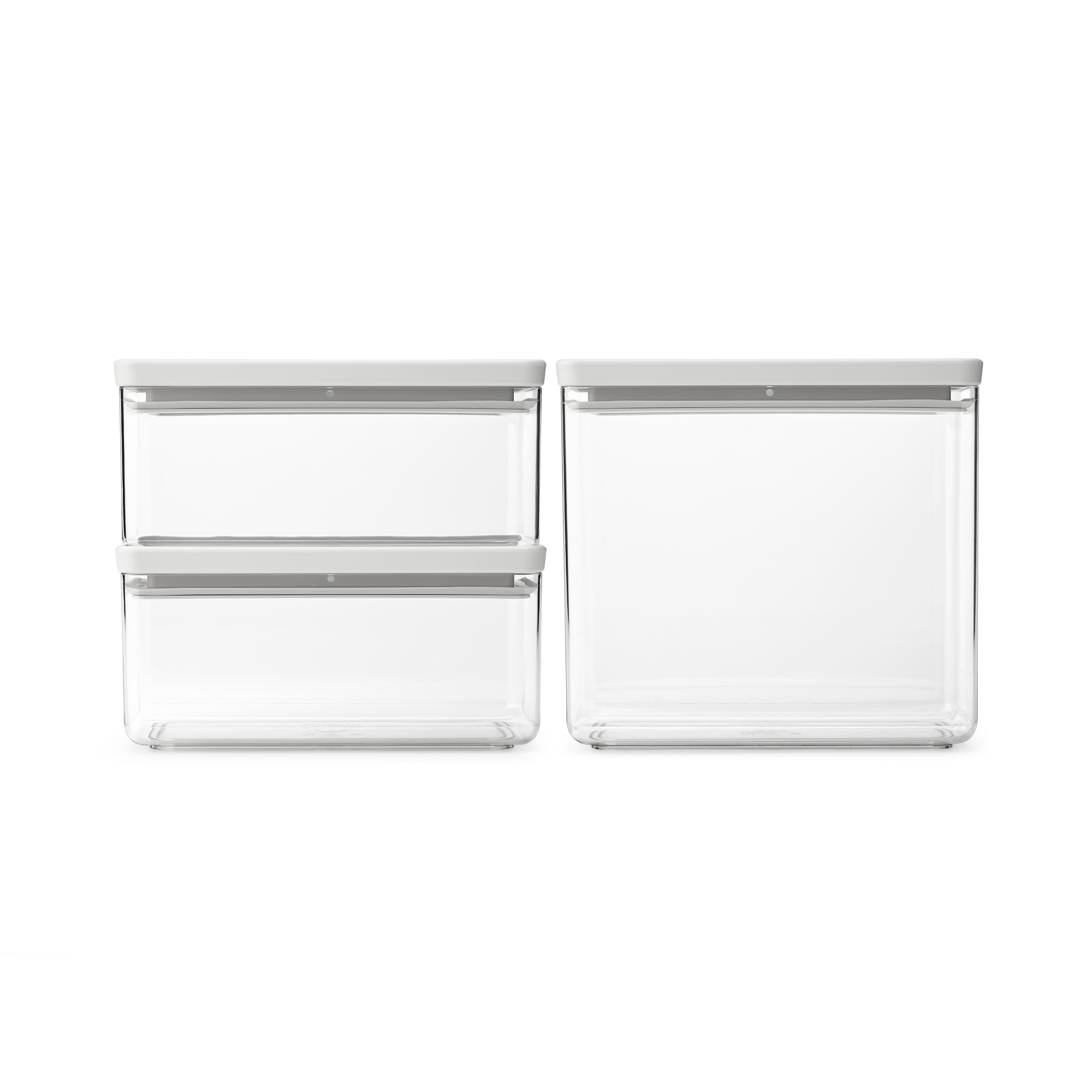 Brabantia Tasty+ Voorraadbussen stapelbaar 1,5 + 1,5 + 3,5 liter - Lig