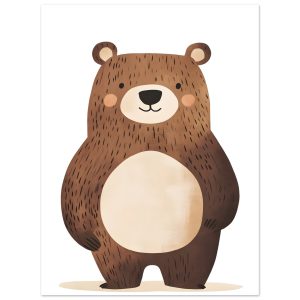 Artfulprints Poster Bruine beer staand – 30×40 cm – Bruin Artfulprints Poster Bruine beer staand – 30×40 cm – Bruin