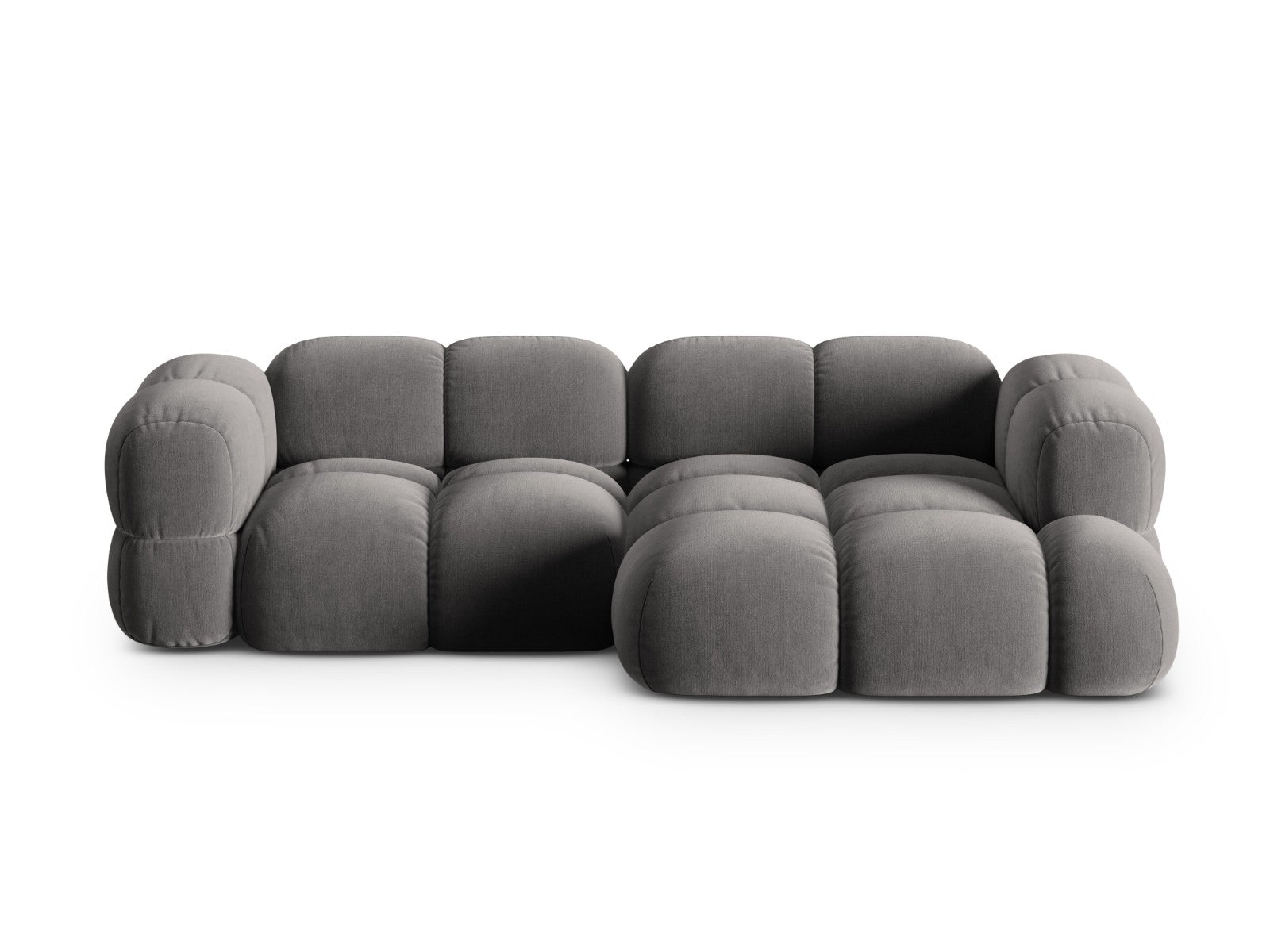 Cosmopolitan Design rechter hoekbank Loretto 3-zits, flueel grijs - 14