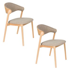 Dutchbone Babington Eetkamerstoelen Naturel – Set van 2 Dutchbone Babington Eetkamerstoelen Naturel – Set van 2