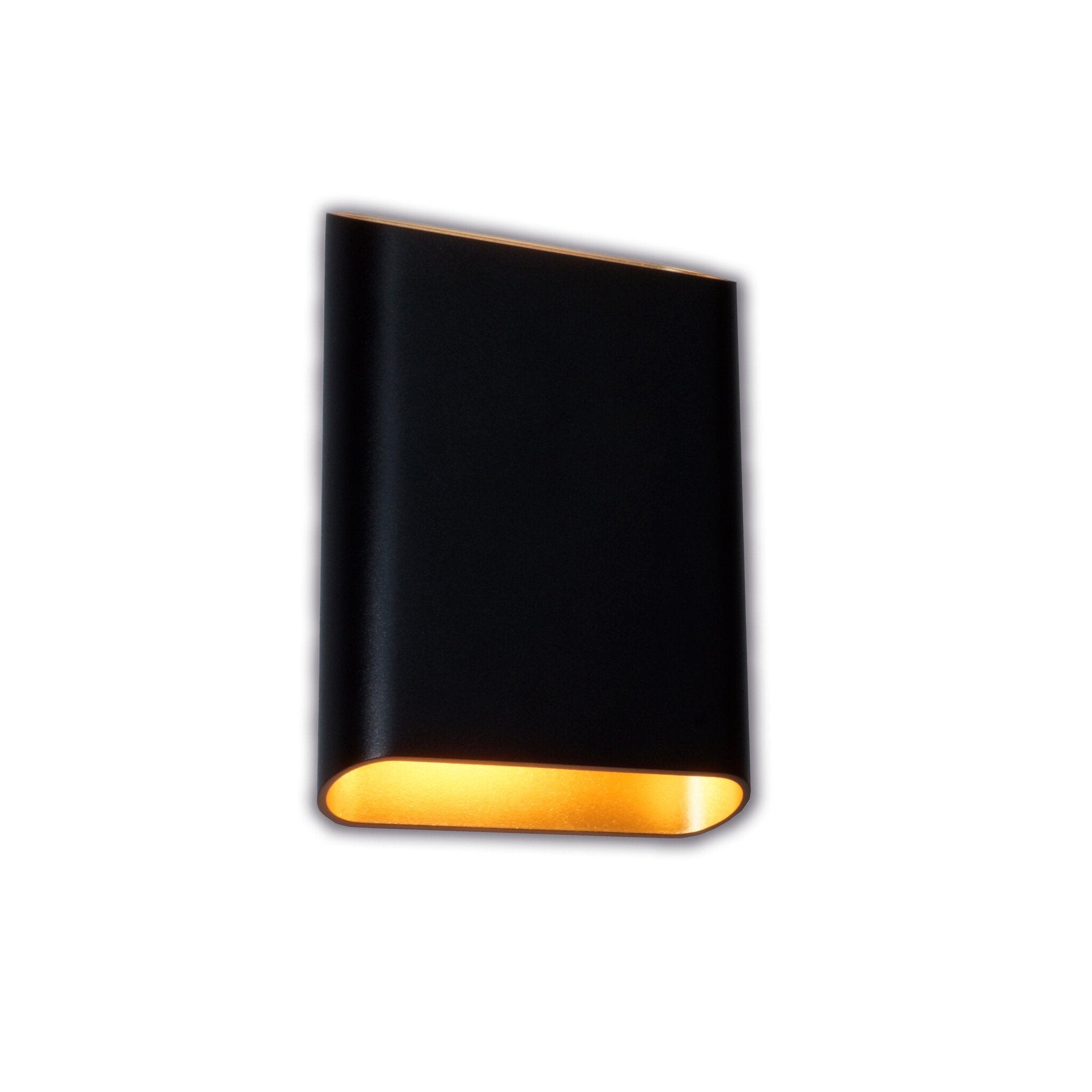Artdelight wandlamp Diaz - 2 lichts - 4 x 20 cm - zwart goud