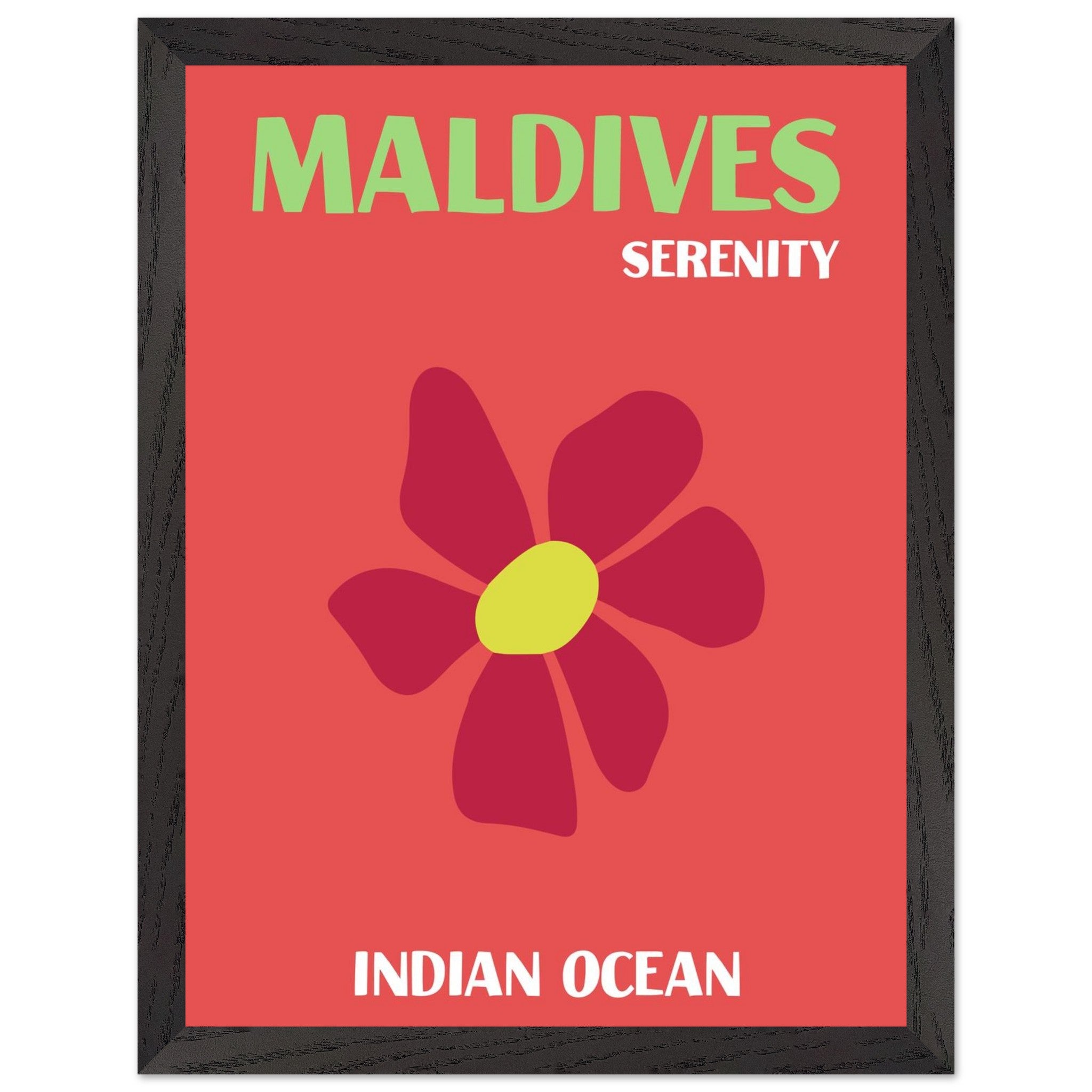 Artfulprints Poster met Lijst Indian Ocean - Maldives - 30x40 cm - Roo