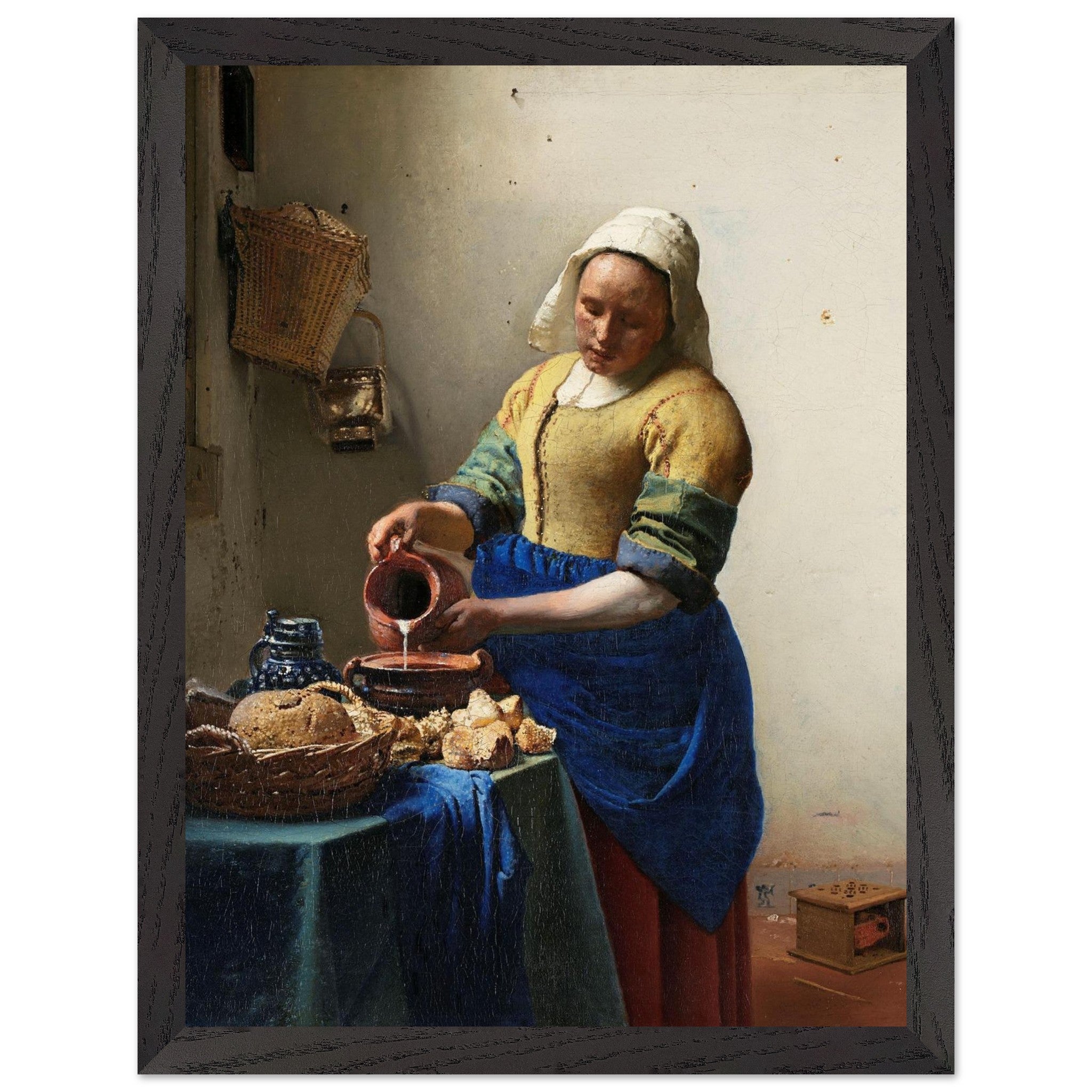 Artfulprints Poster met Lijst Johannes Vermeer - Het melkmeisje - 30x4