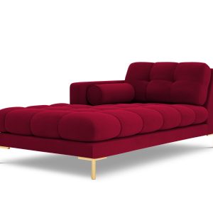 Cosmopolitan Design linker meridiaan Bali flueel, rood – 185x102x75cm Cosmopolitan Design linker meridiaan Bali flueel, rood – 185x102x75cm