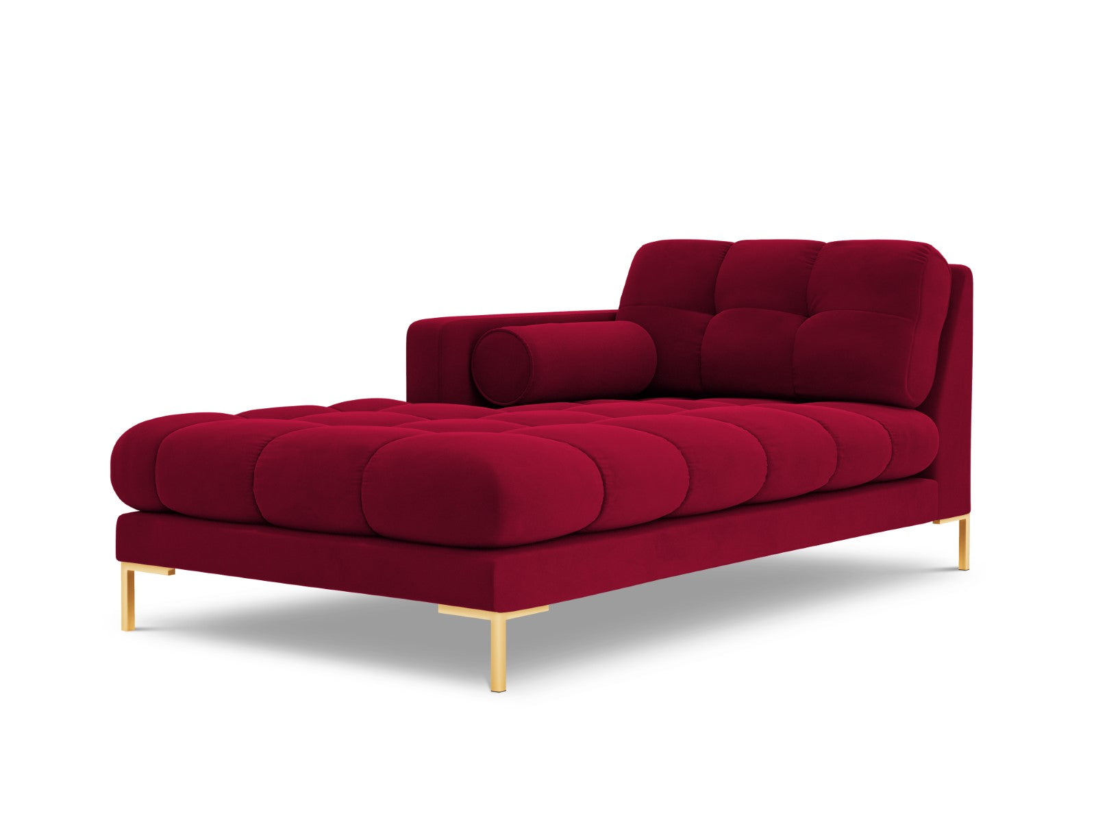 Cosmopolitan Design linker meridiaan Bali flueel, rood - 185x102x75cm