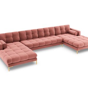 Cosmopolitan Design Panoramische bank Bali 7-zits, flueel, roze – 185x Cosmopolitan Design Panoramische bank Bali 7-zits, flueel, roze – 185x
