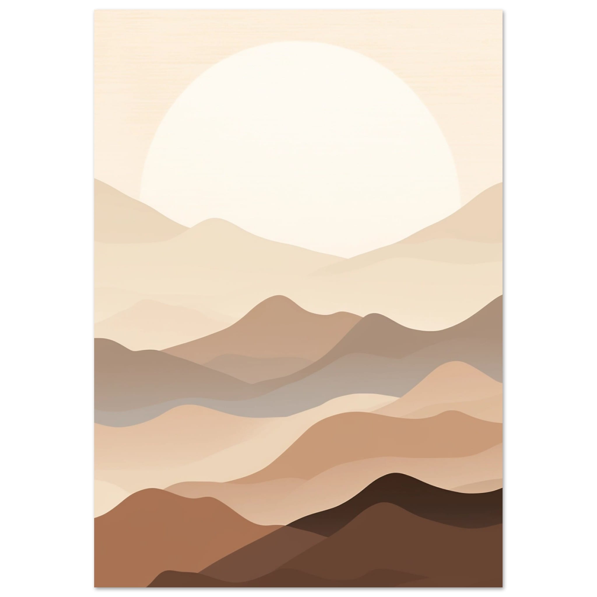 Artfulprints Poster Japandi landscape - A4 21x29.7 cm - Meerkleurig