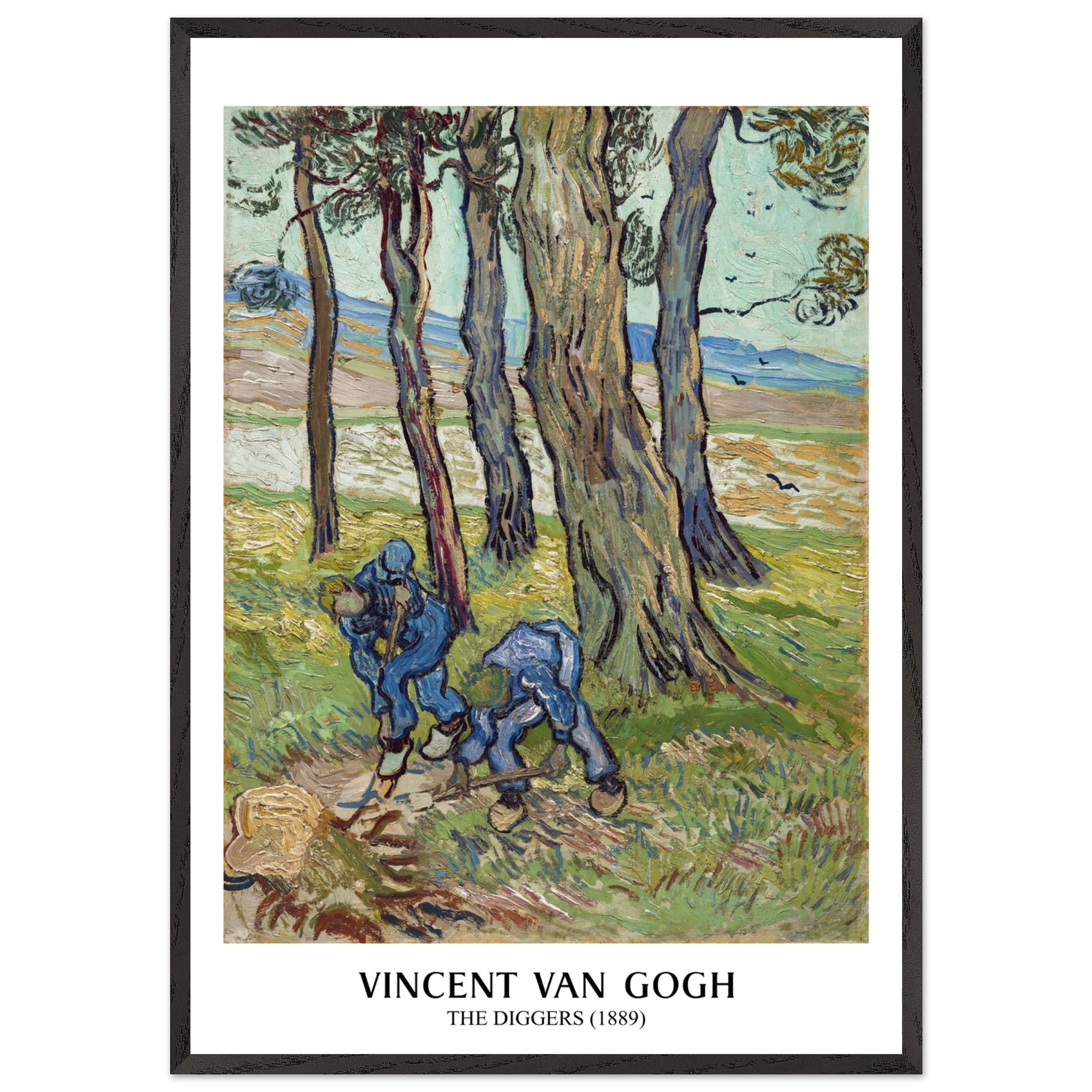 Artfulprints Poster met Lijst Vincent van Gogh - The diggers - 70x100