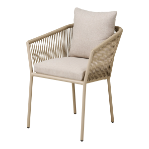 Artichok Mexx aluminium tuinstoel beige – met armleuning en kussen Artichok Mexx aluminium tuinstoel beige – met armleuning en kussen