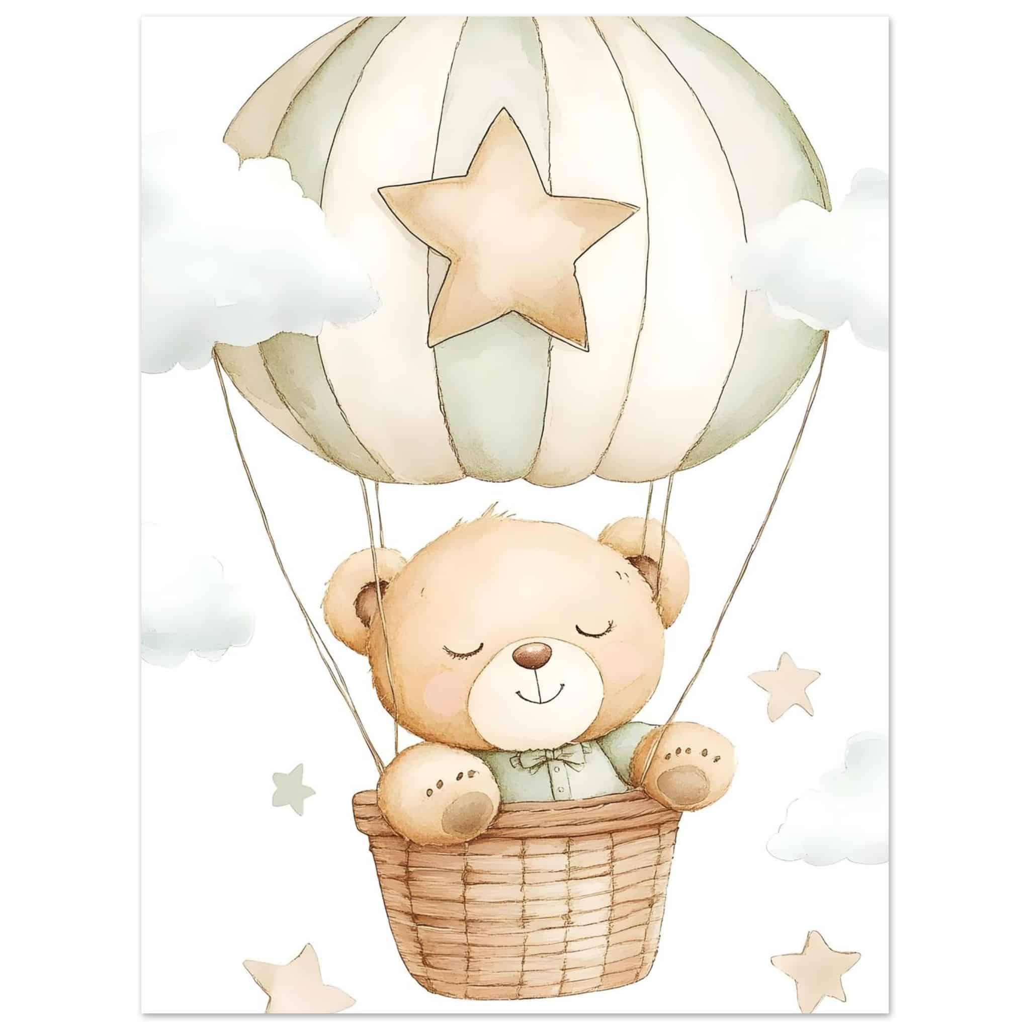 Artfulprints Poster Beer in de wolken - 30x40 cm - beige