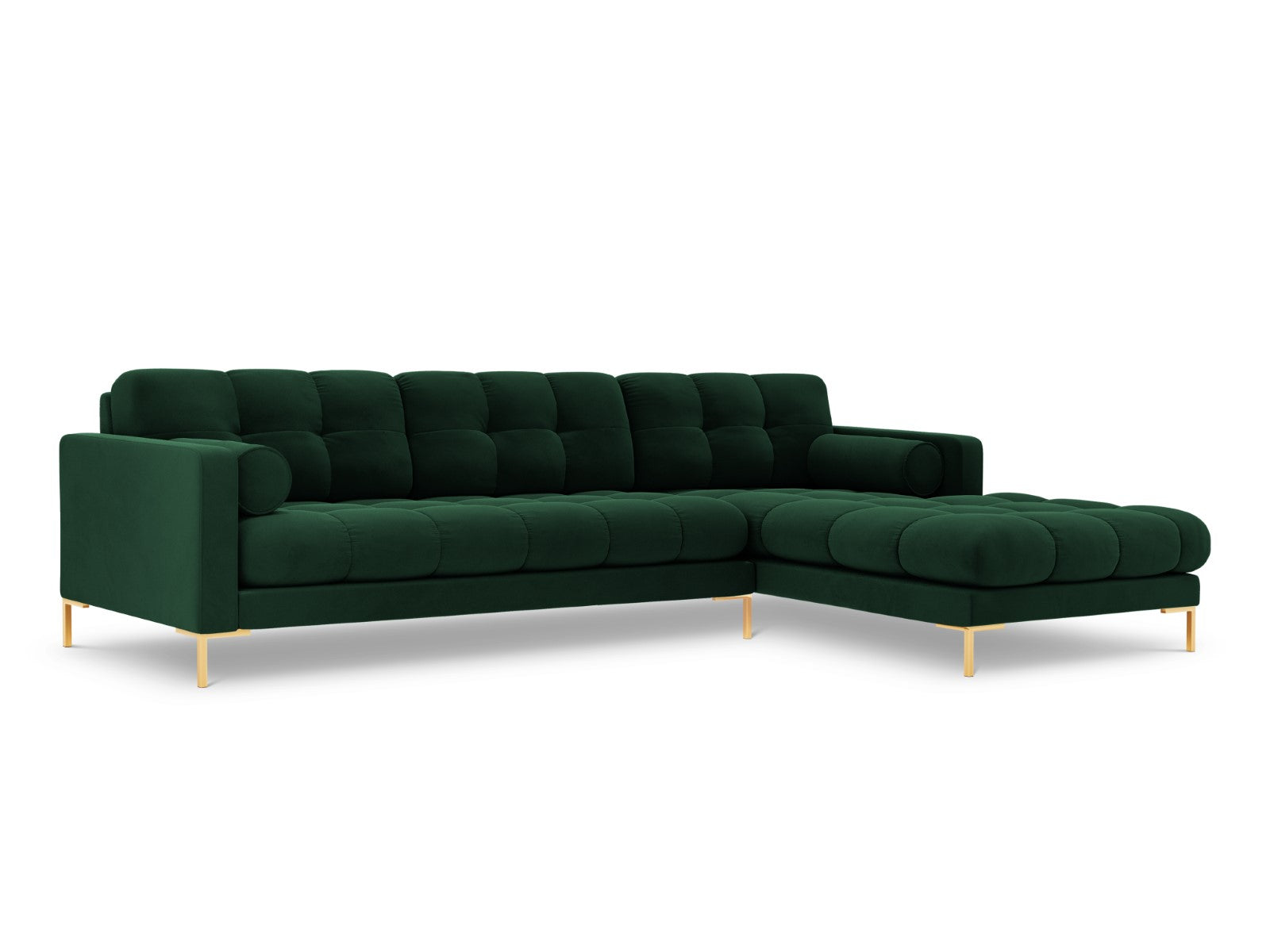Cosmopolitan Design rechter hoekbank Bali 5-zits, flueel, flessengroen