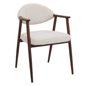 DÉJA Living Eetkamerstoel Karup – Beige/Walnoot – Set van 2 DÉJA Living Eetkamerstoel Karup – Beige/Walnoot – Set van 2