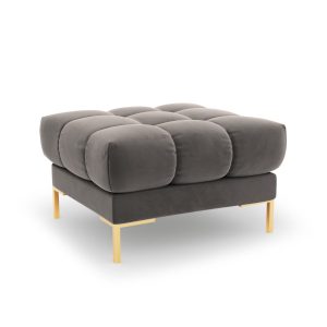 Cosmopolitan Design Poef Bali flueel, lichtgrijs – 60x60x41cm Cosmopolitan Design Poef Bali flueel, lichtgrijs – 60x60x41cm