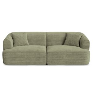 Cosmopolitan Design Modulaire bank Campi 3-zits, ribfluwelen mosgroen Cosmopolitan Design Modulaire bank Campi 3-zits, ribfluwelen mosgroen