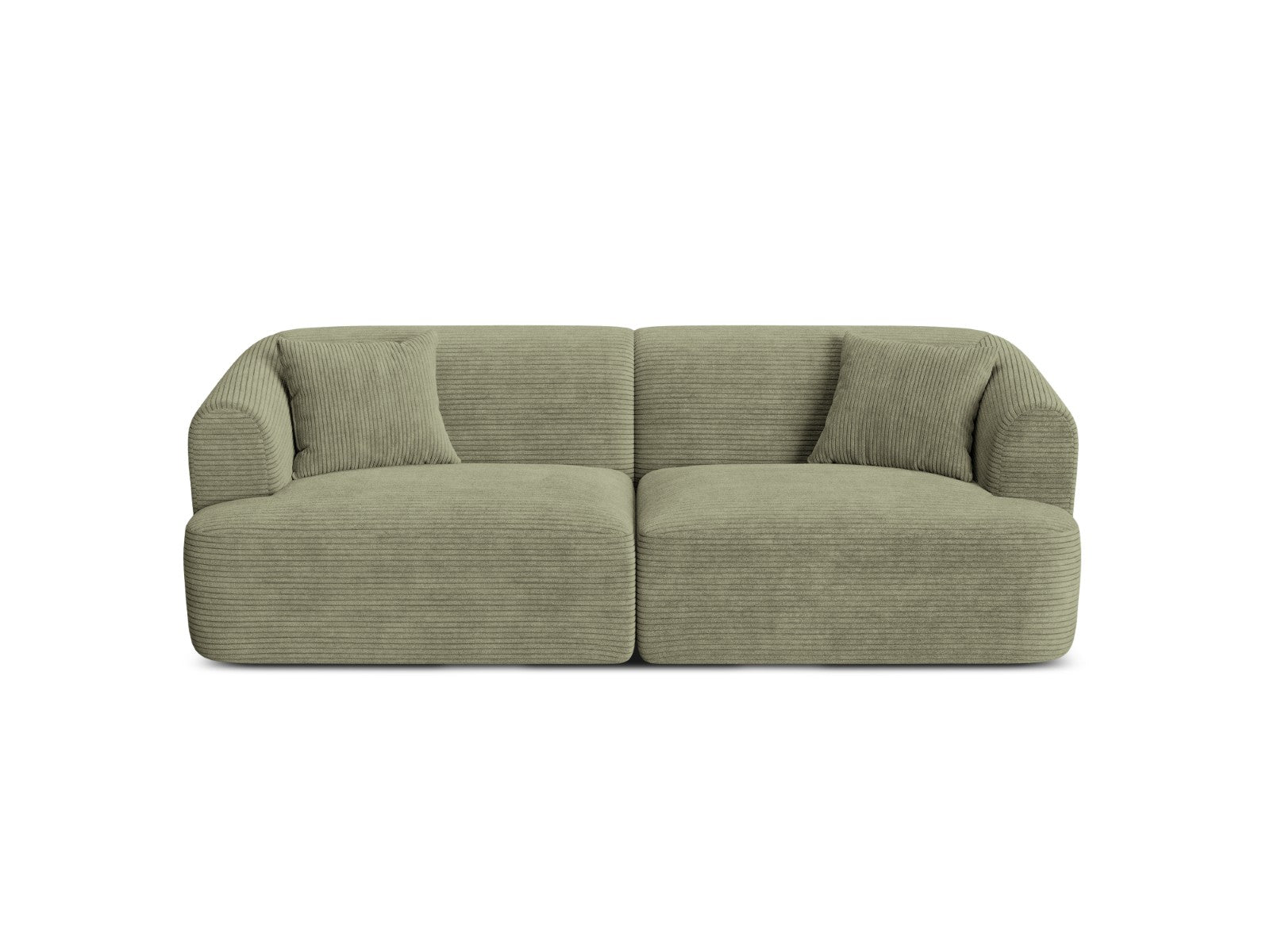 Cosmopolitan Design Modulaire bank Campi 3-zits, ribfluwelen mosgroen