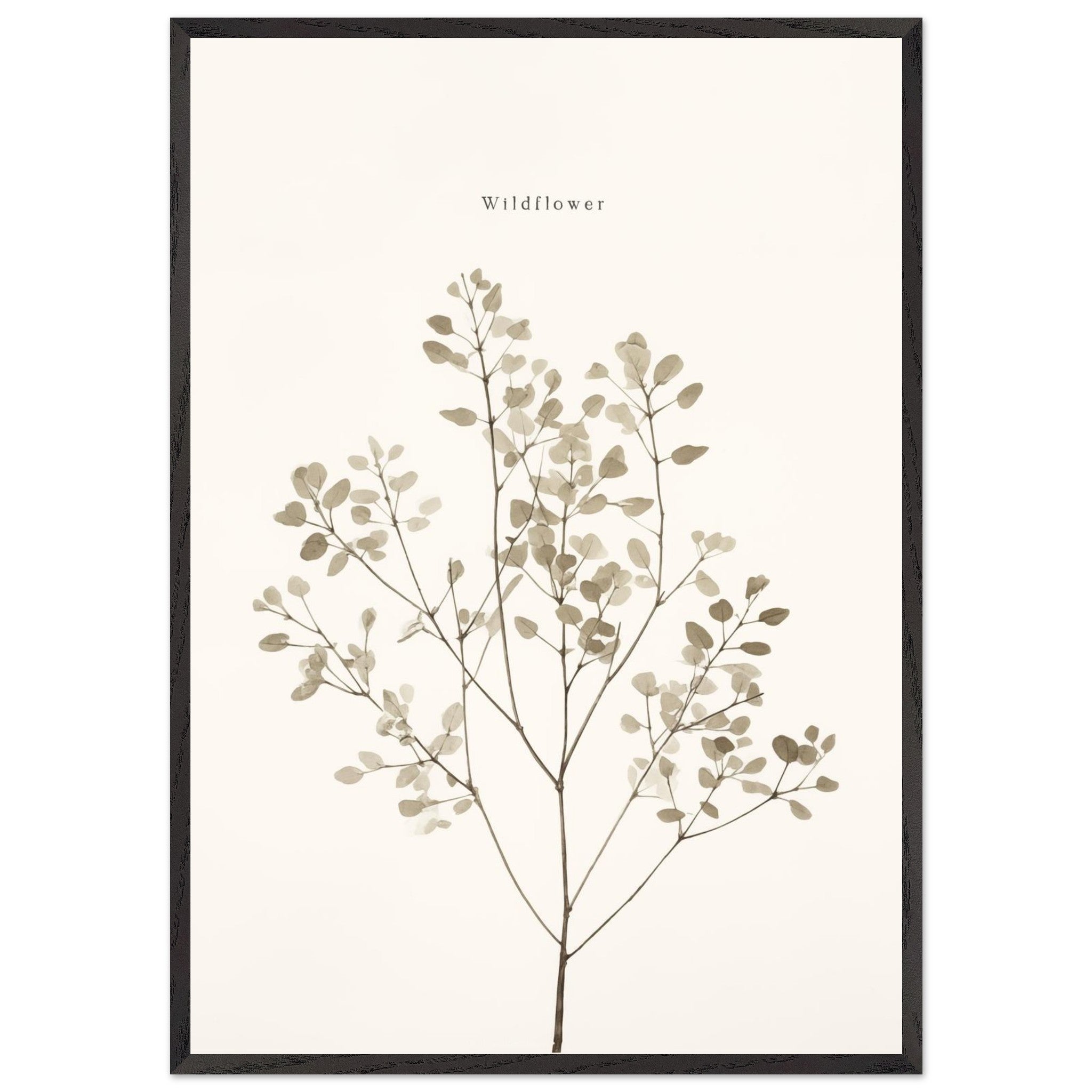 Artfulprints Poster met Lijst Wildflower - 70x100 cm - Taupe