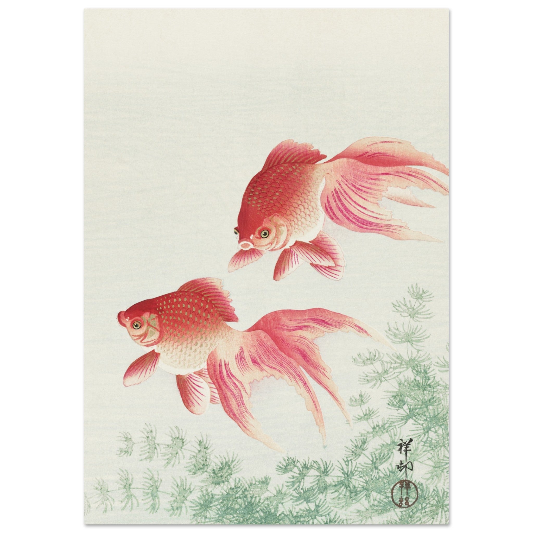 Artfulprints Poster Ohara Koson - Two veil goldfish - A4 21x29.7 cm -