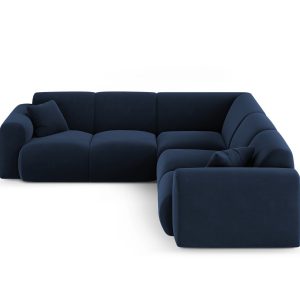 Cosmopolitan Design Hoekbank Nolio 5-zits, flueel koningsblauw – 252×2 Cosmopolitan Design Hoekbank Nolio 5-zits, flueel koningsblauw – 252×2