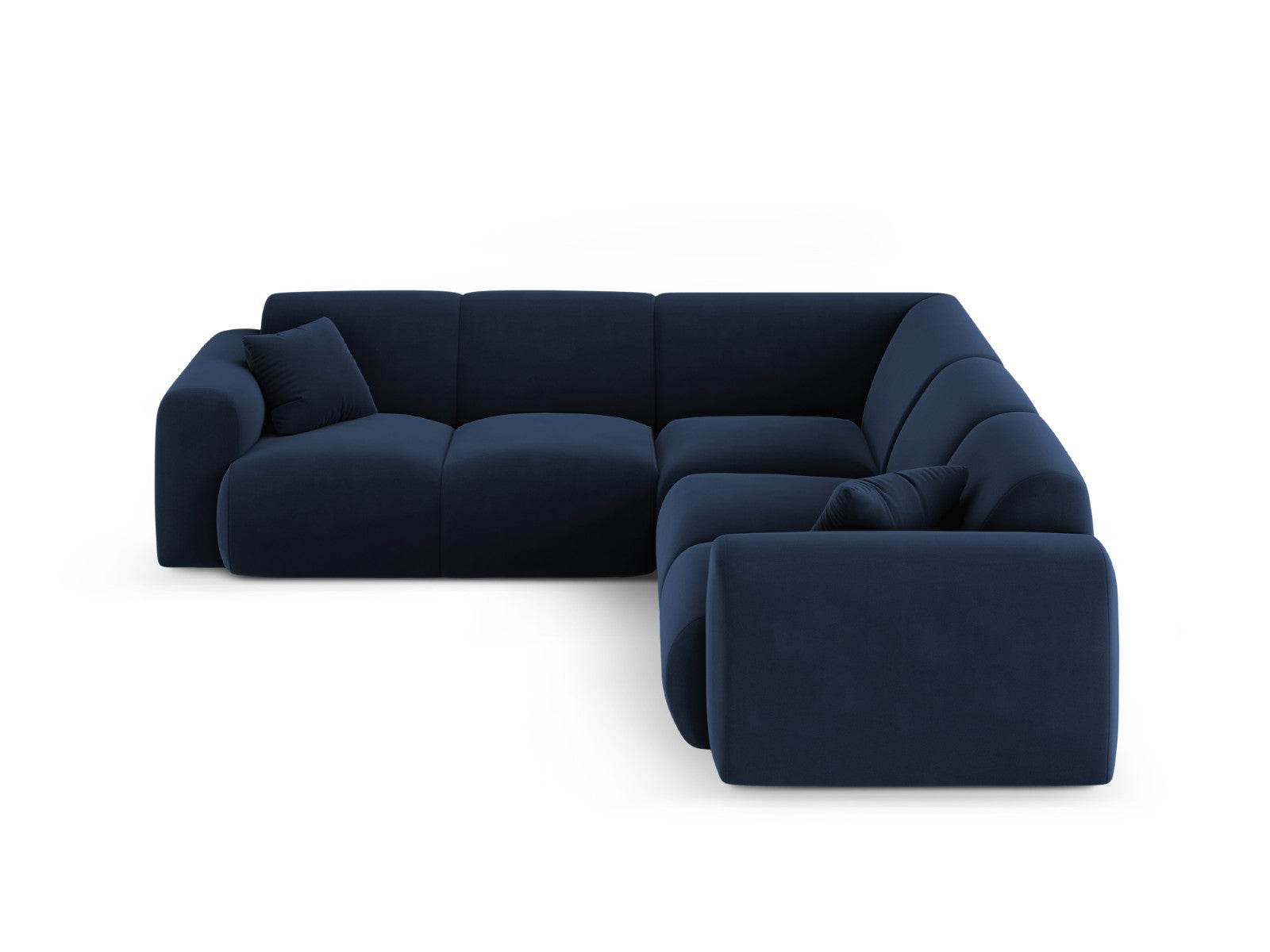 Cosmopolitan Design Hoekbank Nolio 5-zits, flueel koningsblauw - 252x2