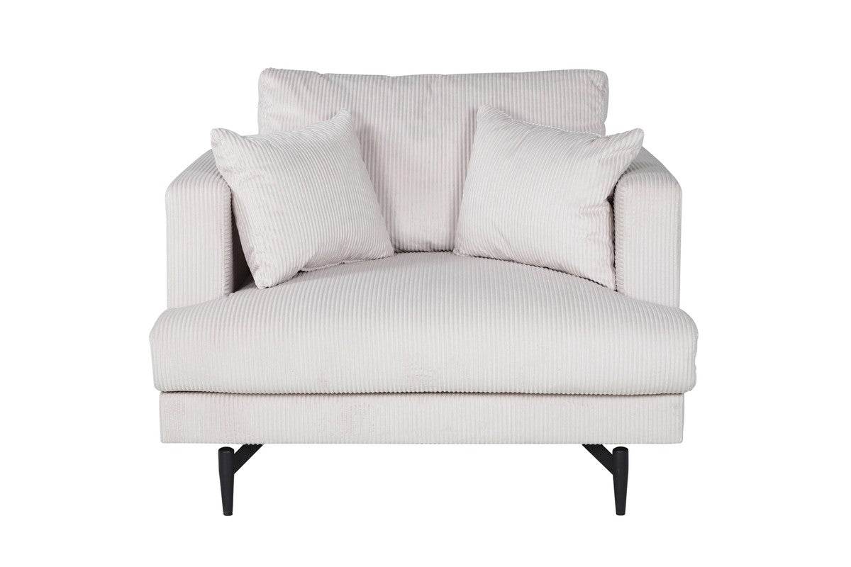 BRAM Fauteuil Matis - Beige Ribstof