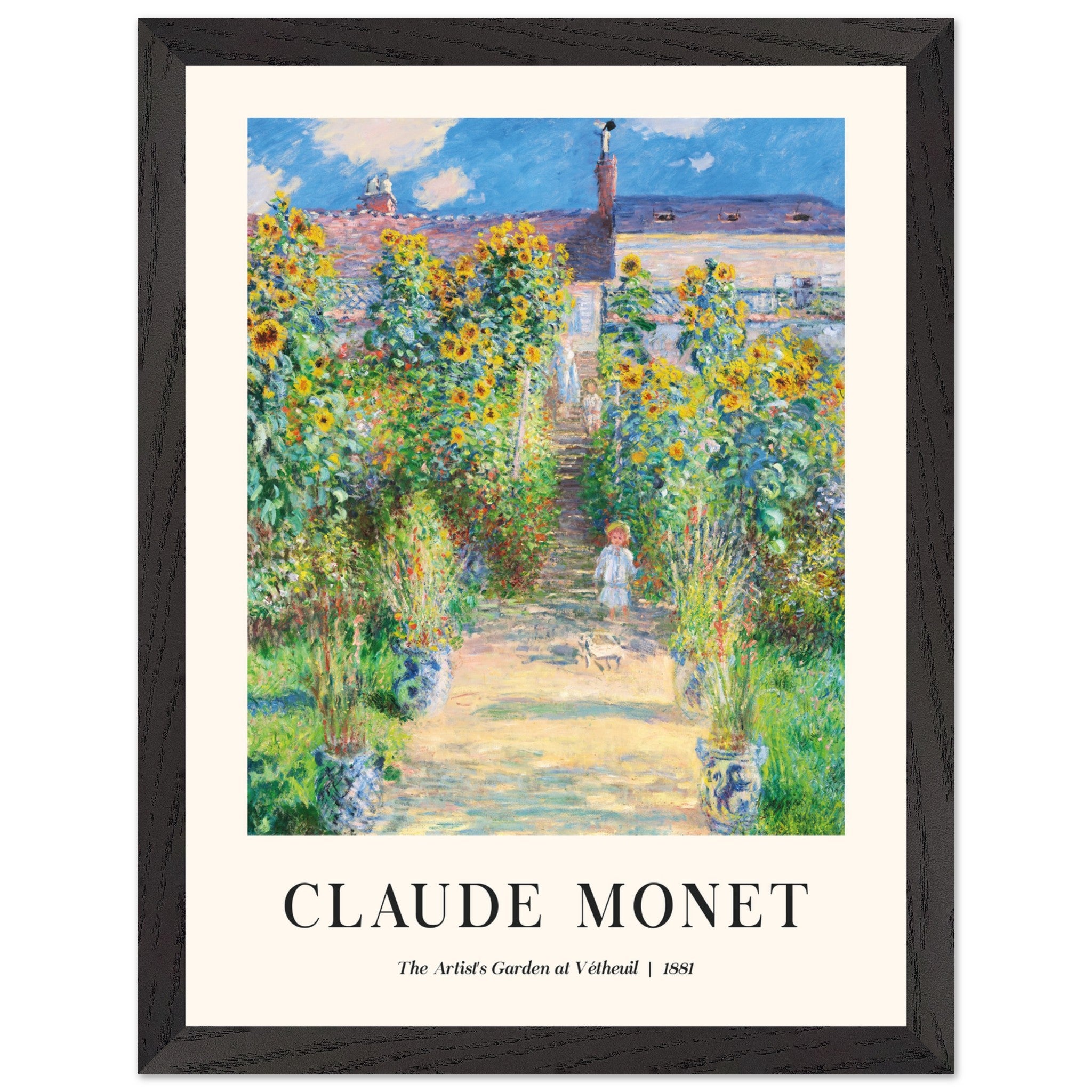 Artfulprints Poster met Lijst Claude Monet - The artist's garden at Vé