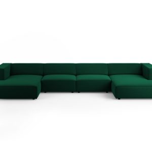 Cosmopolitan Design Panoramische bank Arendal 6-zits, flueel, flesseng Cosmopolitan Design Panoramische bank Arendal 6-zits, flueel, flesseng