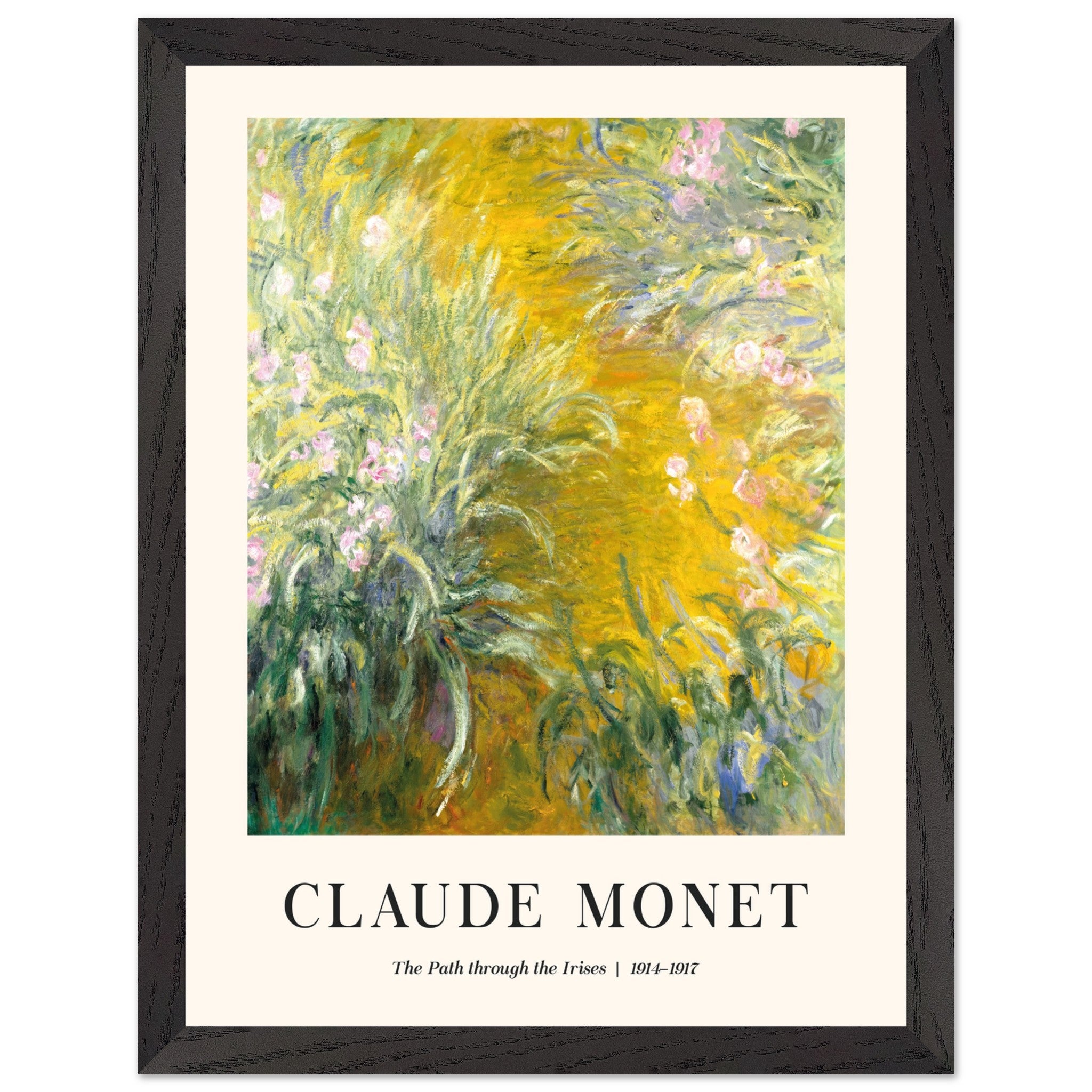 Artfulprints Poster met Lijst Claude Monet - The path through the iris