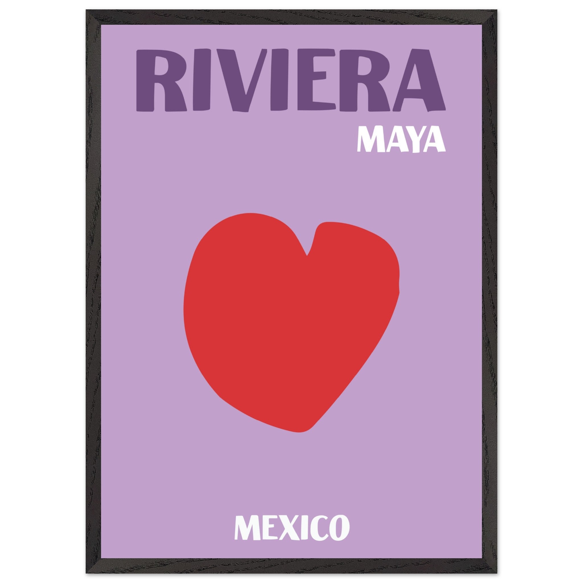 Artfulprints Poster met Lijst Mexico - Riviera Maya - 50x70 cm - Paars