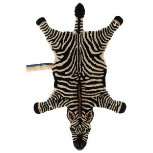 Doing Goods Stripey Zebra Vloerkleed – Klein 102 x 67 x 2 cm – 100% wo Doing Goods Stripey Zebra Vloerkleed – Klein 102 x 67 x 2 cm – 100% wo