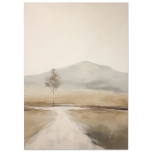 Artfulprints Poster Abstract – Tree path – A4 21×29.7 cm – Taupe