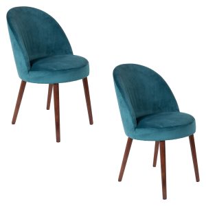 Dutchbone Barbara Eetkamerstoelen Blauw – Set van 2 Dutchbone Barbara Eetkamerstoelen Blauw – Set van 2
