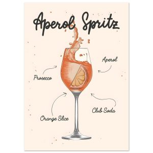 Artfulprints Aperol Spritz cocktail II – Illustratie poster A4 21×29.7 Artfulprints Aperol Spritz cocktail II – Illustratie poster A4 21×29.7