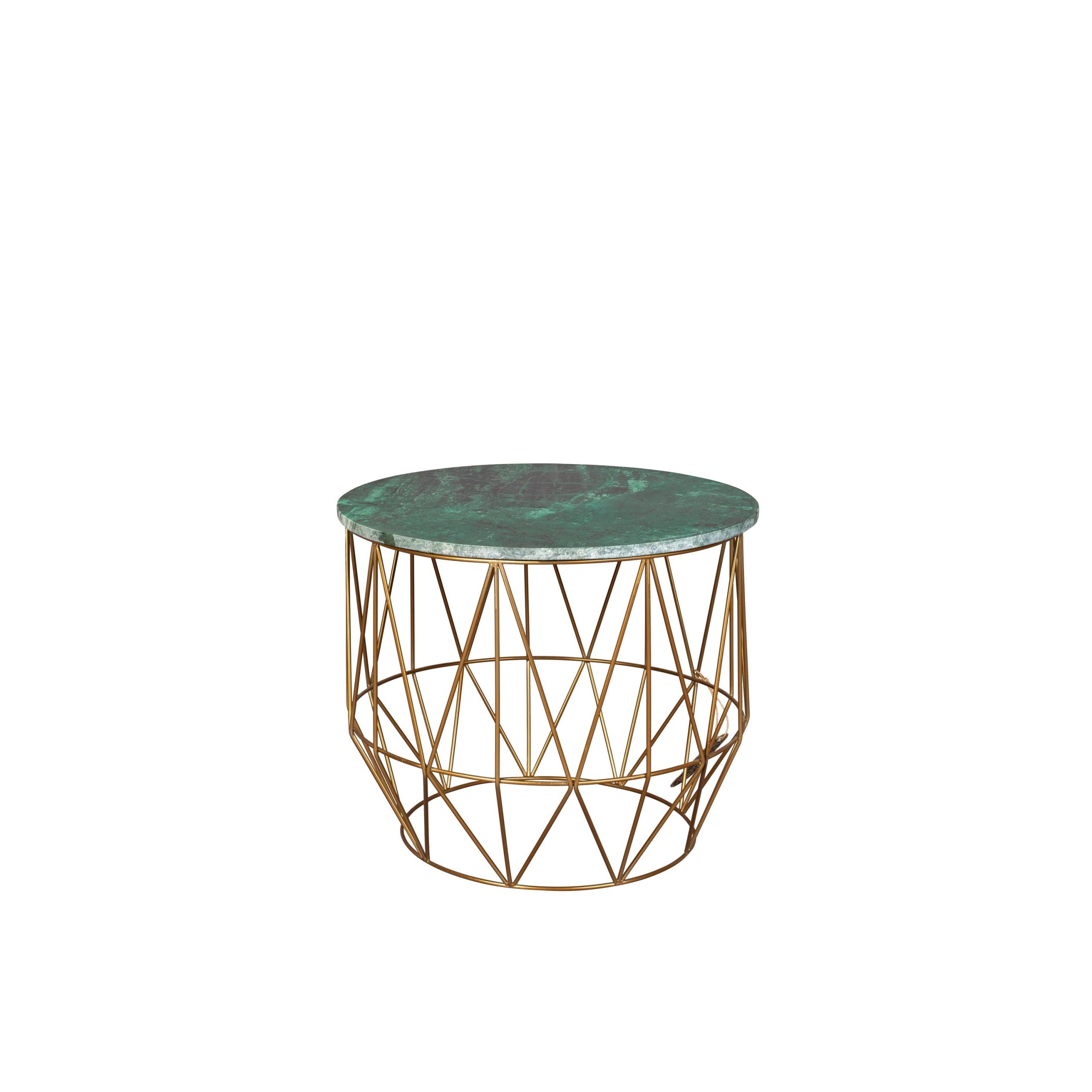 Dutchbone Boss Bijzettafel Rond 51 cm Marmer Groen/ Goud
