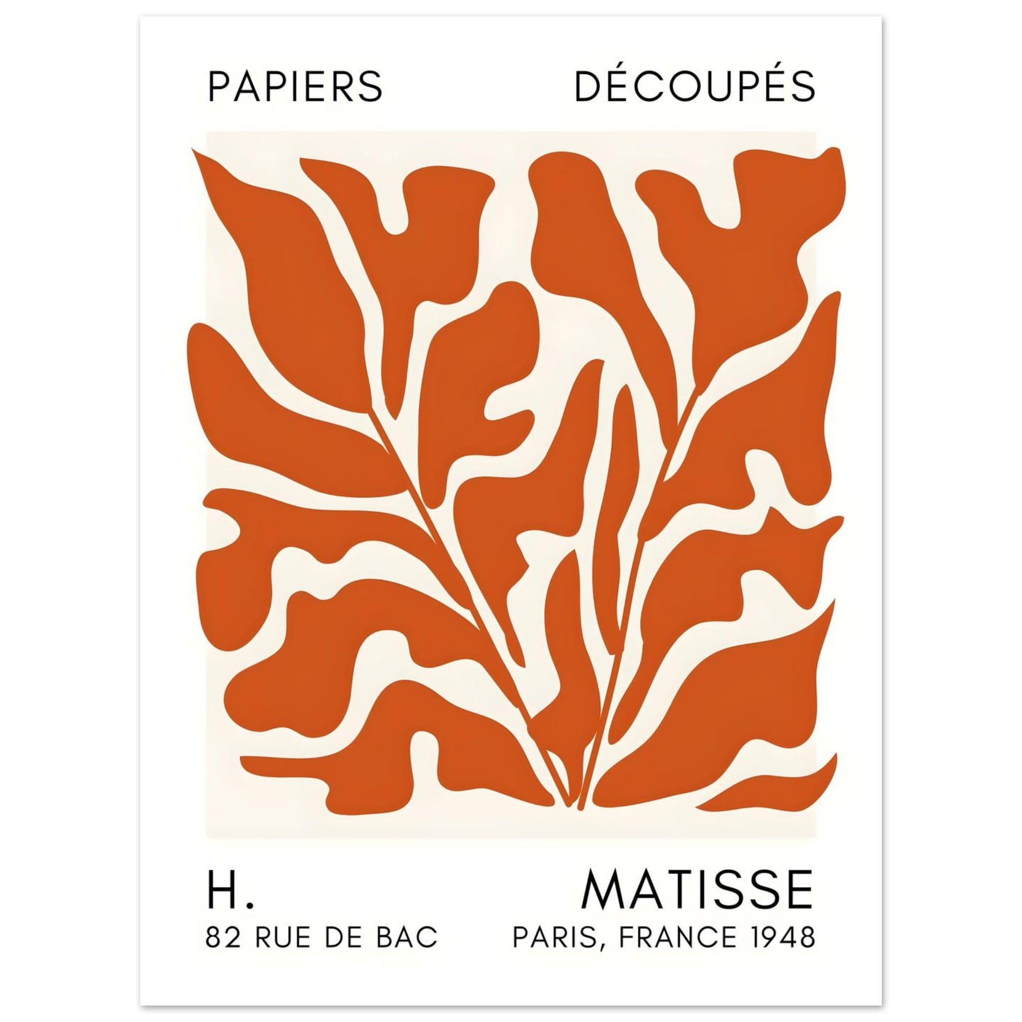Artfulprints Poster Matisse – Seabed shapes orange - 30x40 cm - Oranje