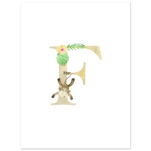 Artfulprints Poster Letter F kindernaam – 30×40 cm – Meerkleurig