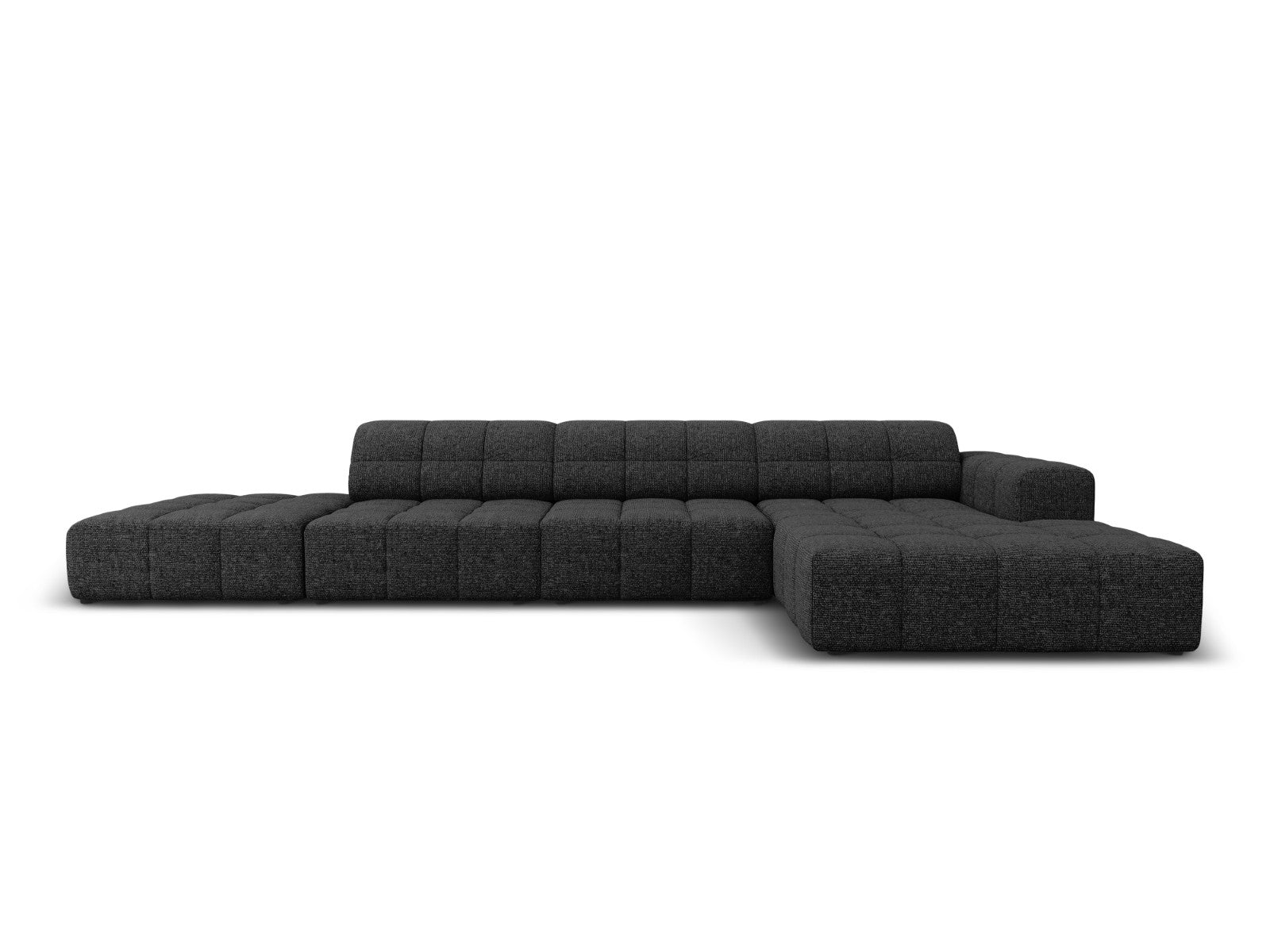 Cosmopolitan Design rechter hoekbank Chicago 5-zits, chenille zwart -