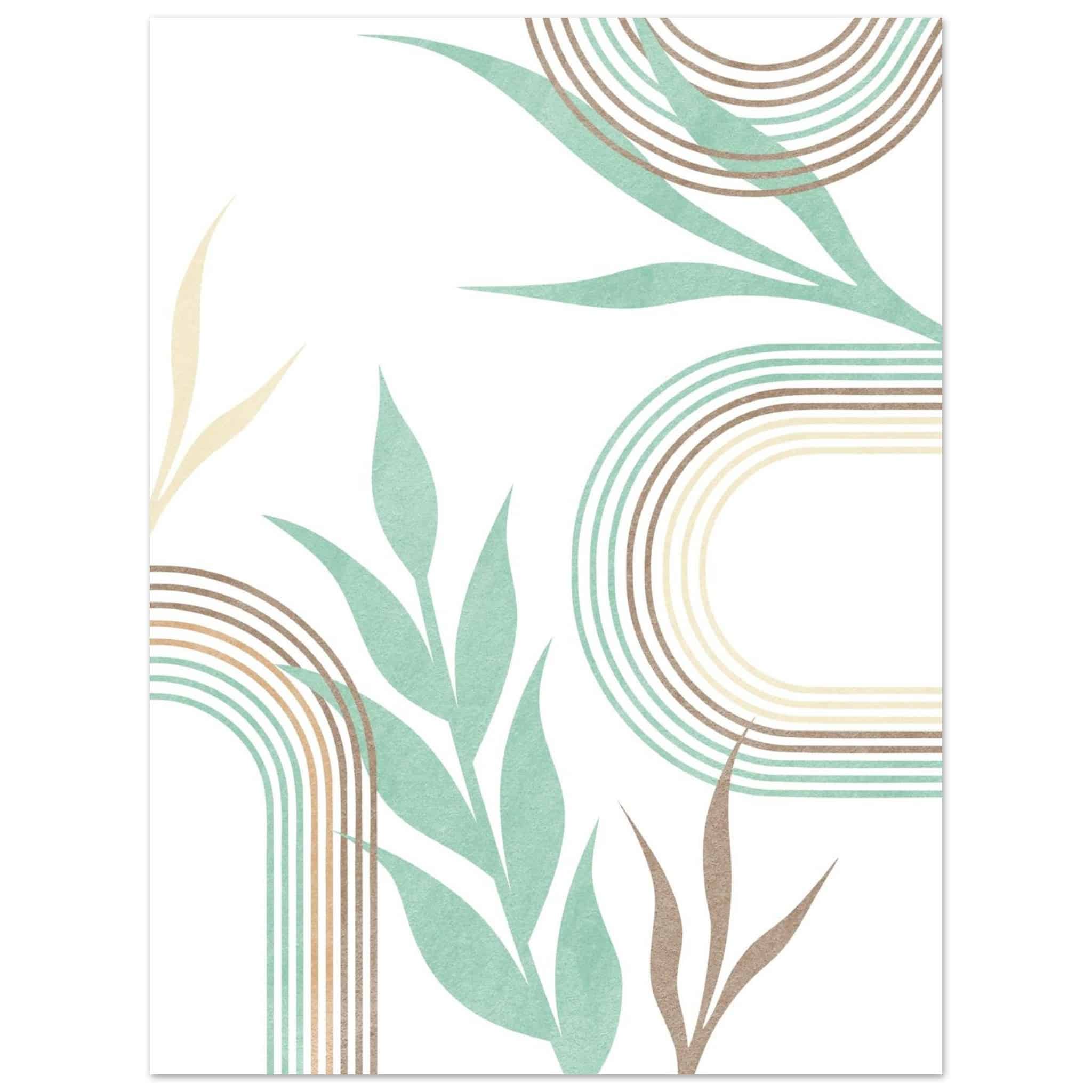 Artfulprints Poster Boho – Mint leaves - 30x40 cm - Groen