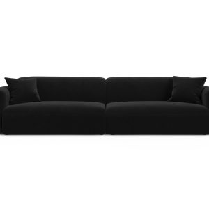 Cosmopolitan Design Modulaire bank Strino 4-zits, flueel zwart – 98×24 Cosmopolitan Design Modulaire bank Strino 4-zits, flueel zwart – 98×24