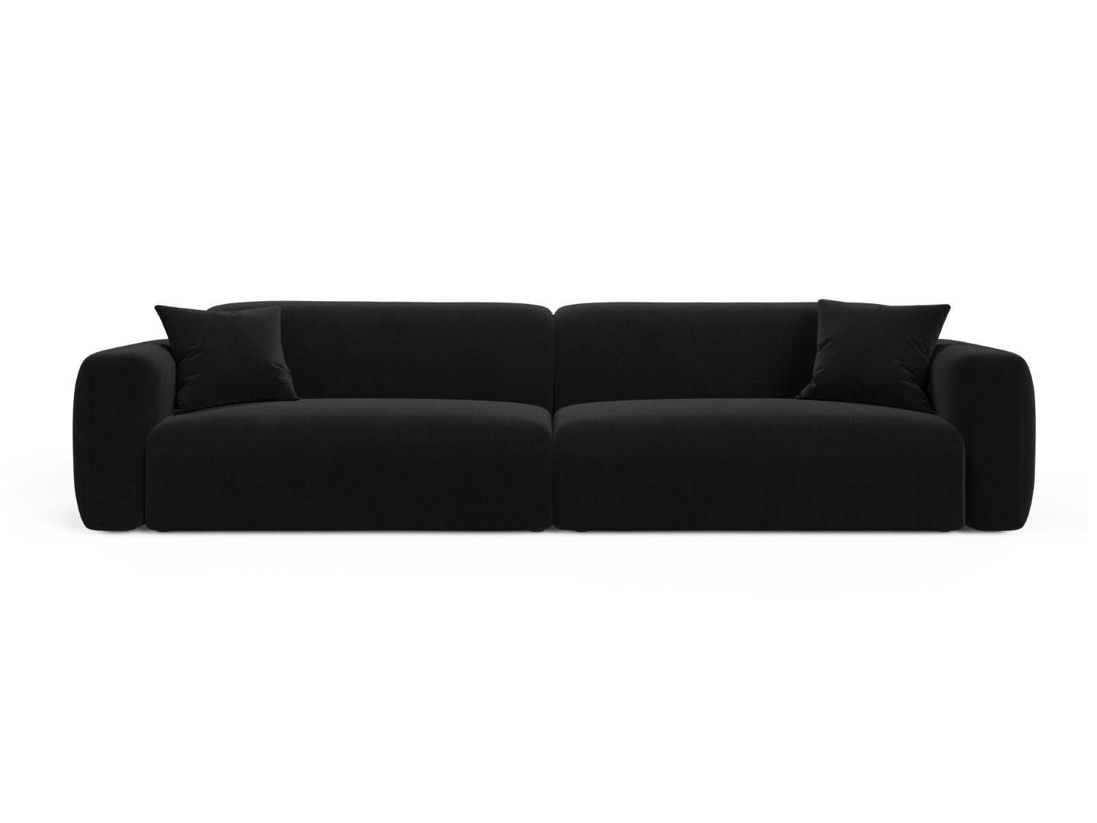 Cosmopolitan Design Modulaire bank Strino 4-zits, flueel zwart - 98x24