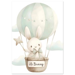 Artfulprints Poster Konijn in de wolken – A4 21×29.7 cm – Grijs Artfulprints Poster Konijn in de wolken – A4 21×29.7 cm – Grijs