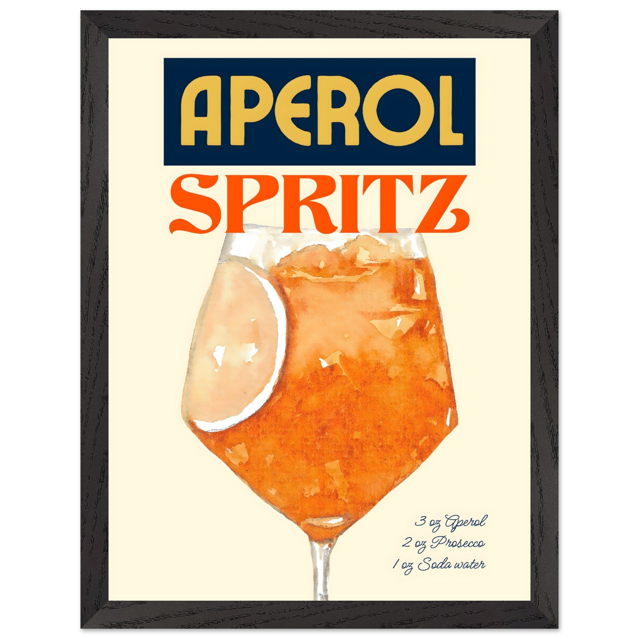 Artfulprints Poster met Lijst Aperol Spritz - Original - 30x40 cm - Or