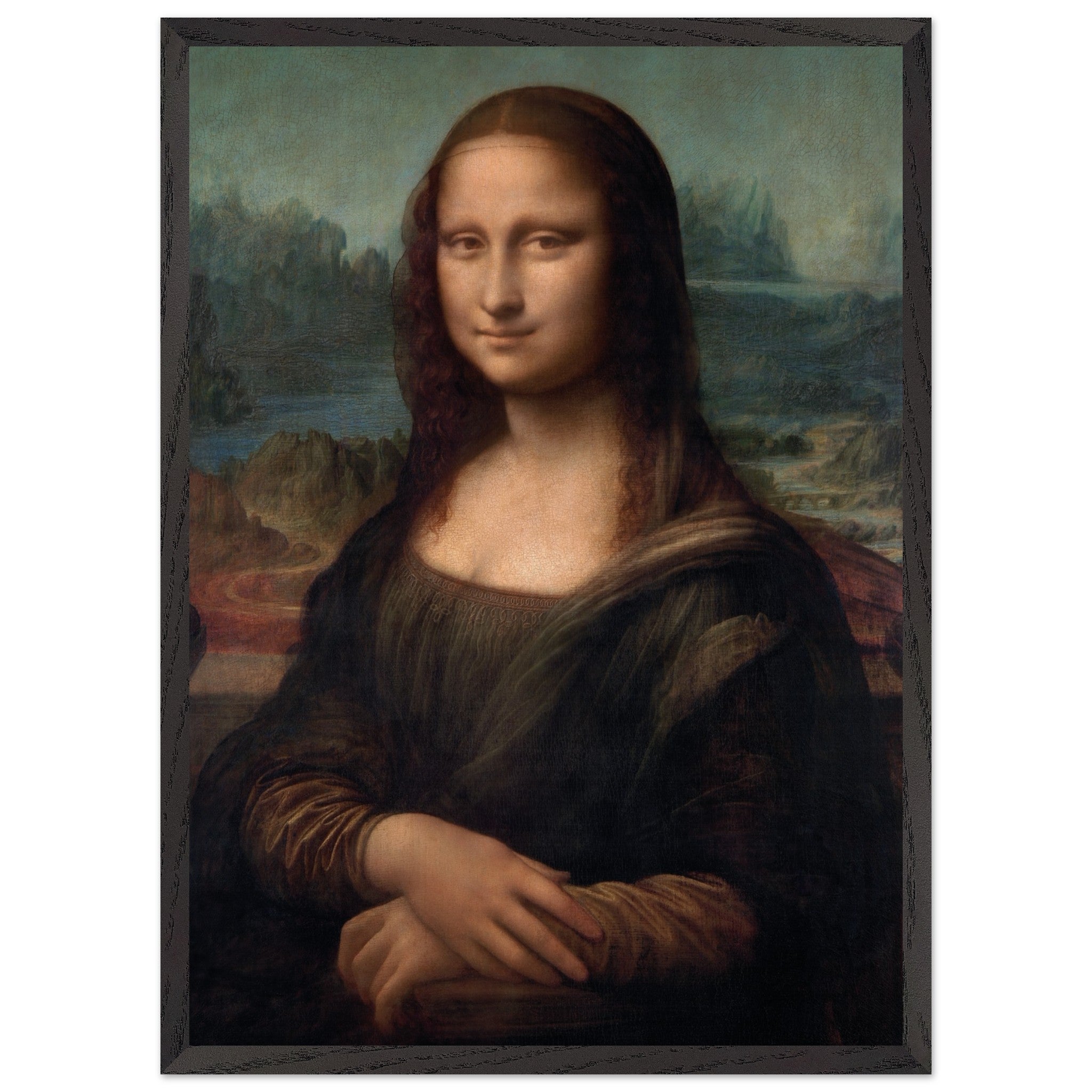 Artfulprints Poster met Lijst Leonardo Da Vinci - Mona Lisa - 50x70 cm