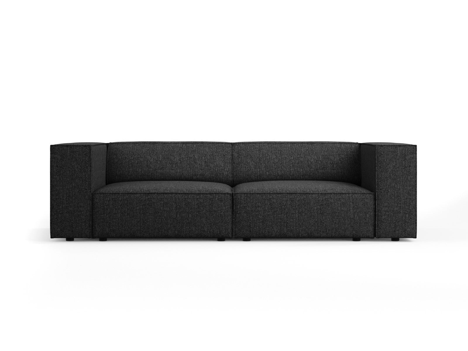 Cosmopolitan Design Bank Arendal 3-zits, chenille, zwart - 102x204x70c