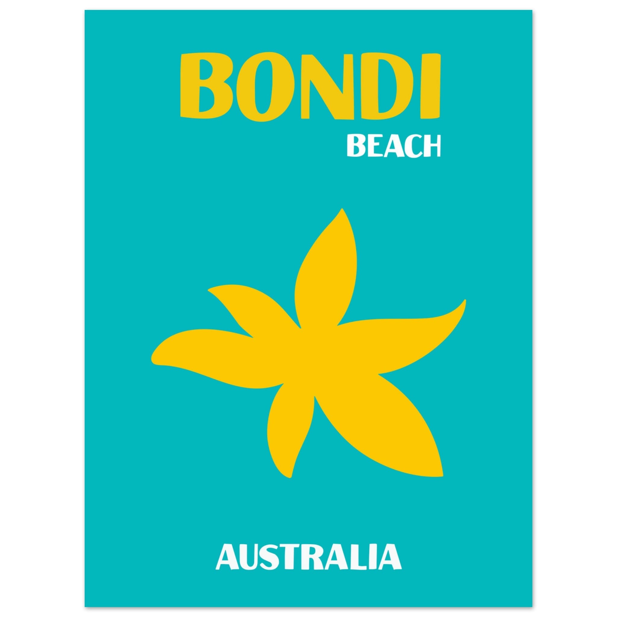 Artfulprints Poster Australië - Bondi Beach - 30x40 cm - Turquoise