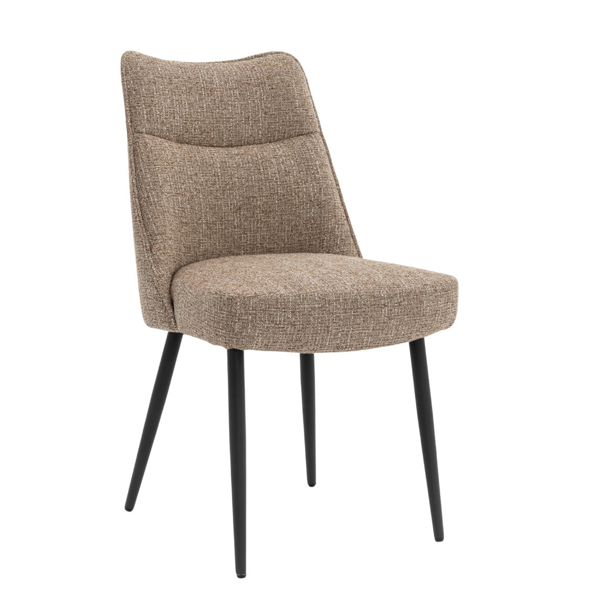 DÉJA Living Eetkamerstoel Meau - Taupe/Zwart - Zithoogte 47cm - Set va
