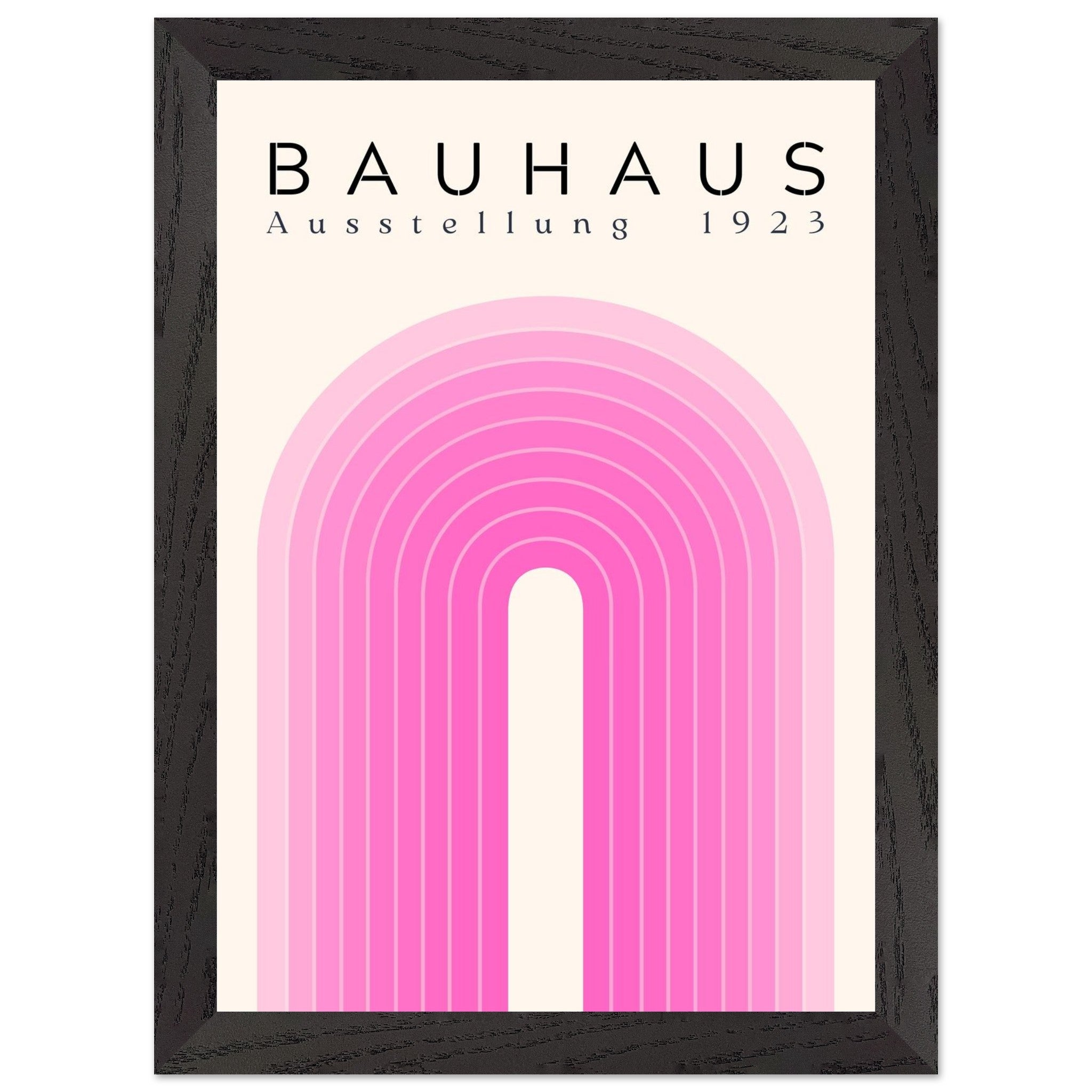 Artfulprints Poster met Lijst Bauhaus - Pink rainbow - A4 21x29.7 cm -