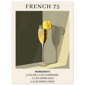 Artfulprints Poster French 75 cocktail – Ingrediënten – 30×40 cm – Gro Artfulprints Poster French 75 cocktail – Ingrediënten – 30×40 cm – Gro