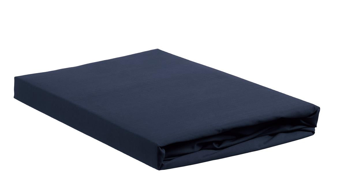 Ambiante hoeslaken Cotton Uni HL - 90x200 cm - donker blauw